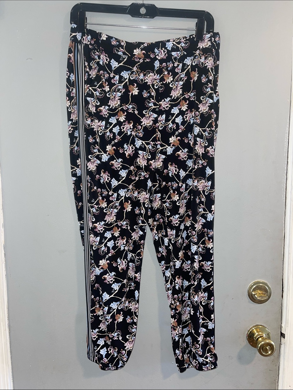 White House Black Market Womens Pants The Jogger Floral Stretchy Knit Small